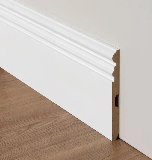 Obras accesorios  GR_Rodapie_Roy_Lacado_120DOBLE Rodapié Lacado Blanco Doble Moldura 2,25x120x12 Modelo 5